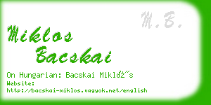 miklos bacskai business card